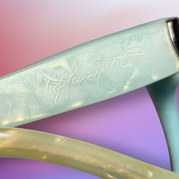 Tiffany Co 1837 Eyeglass Frames Black Aqua Made in Italy w Case Authentic RX TCO main image 7